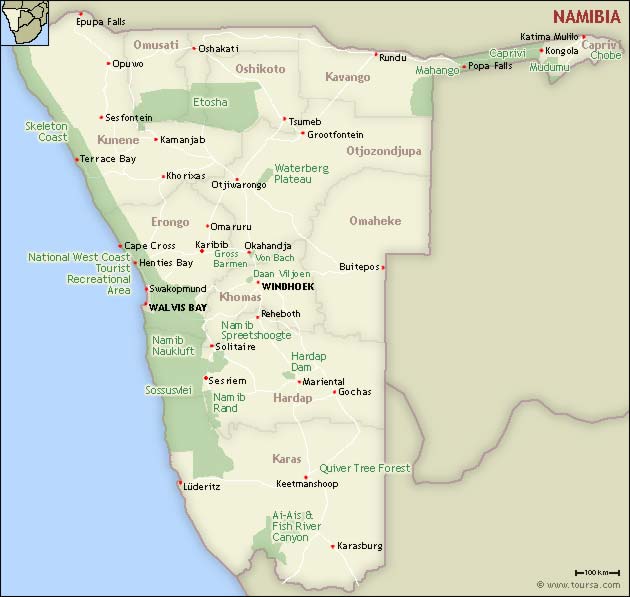 Map of Namibia